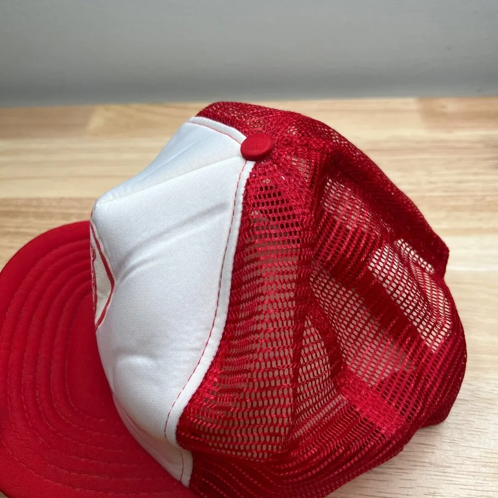 Puma Co Trucker Hat Mens Adjustable Red Snapback Cap Mesh Back‎ Advertising